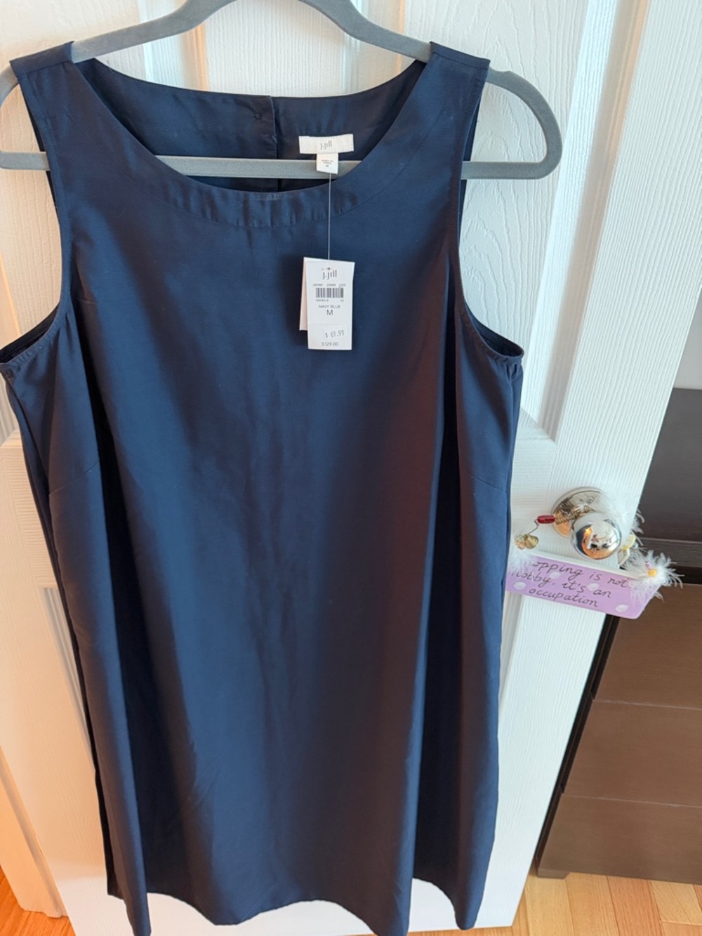 J. Jill Navy Sleeveless A-Line Mini Dress